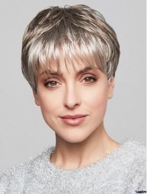 Exquisite Boycuts Short Blonde Synthetic Straight Lace Wigs