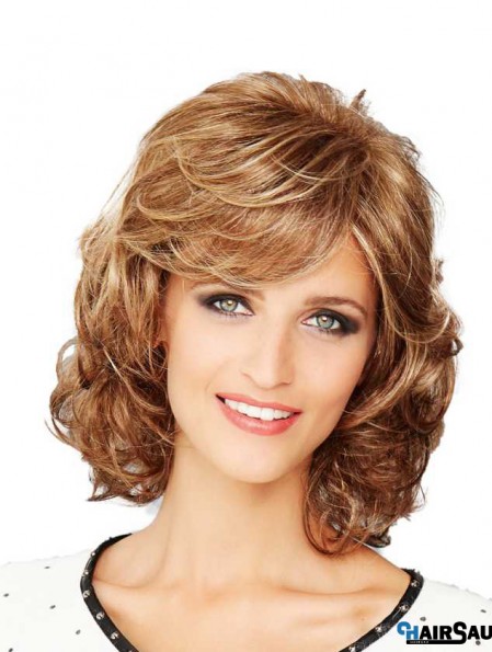 Chin Length Wavy Brown Hand-Tied Wigs Style