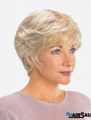 Straight 8 inch Monofilament Synthetic Blonde Short Best Quality Lace Wigs