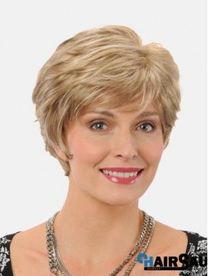 Straight 8 inch Synthetic Blonde Short High Quality Lace Wig