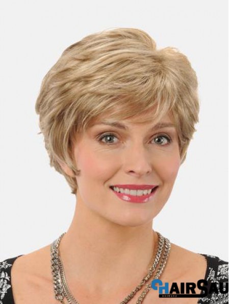 Straight 8 inch Synthetic Blonde Short High Quality Lace Wig