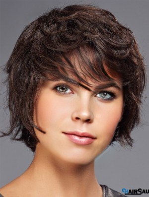 Wigs For Sale Brown Cropped Wavy Boycuts