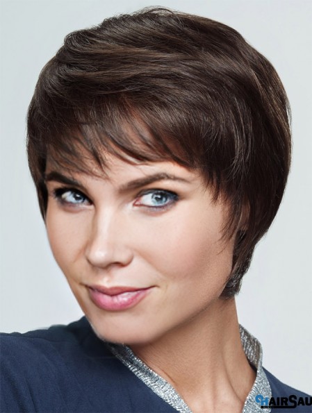 Hair Wigs Brown Cropped Straight Boycuts Wigs