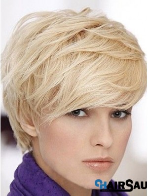 Blonde Short Straight Boycuts Capless Wig Online Shop