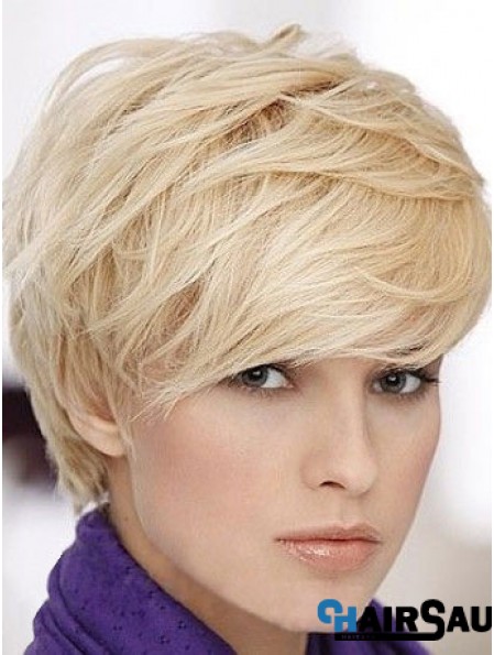 Blonde Short Straight Boycuts Capless Wig Online Shop