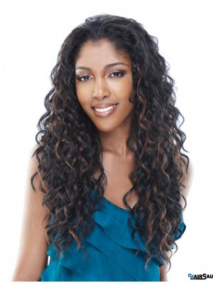 Long Kinky Brown Natural Brazilian Remy Hair Half Wigs