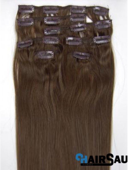 Perfect Brown Straight Remy Human Hair Clip In Hair Extensions