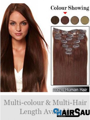 Hairstyles Auburn Straight Remy Human Hair Clip In Hair Extensions