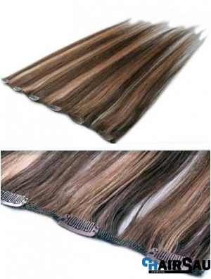 High Quality Brown Straight Remy Human Hair Clip In Hair Extensions