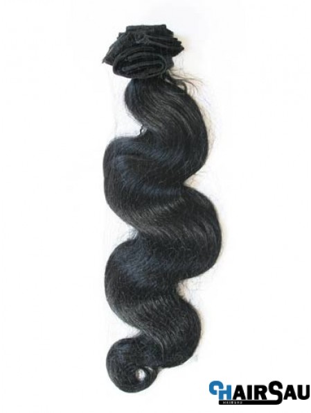 Black Wavy Style Remy Human Hair Tape In Hair Extensions