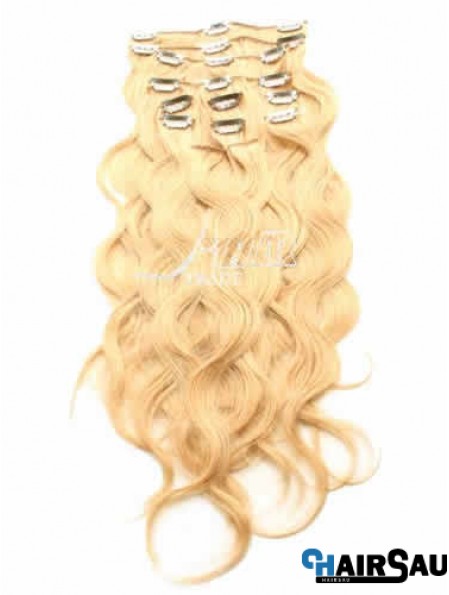 Ideal Blonde Curly Remy Human Hair Clip In Hair Extensions