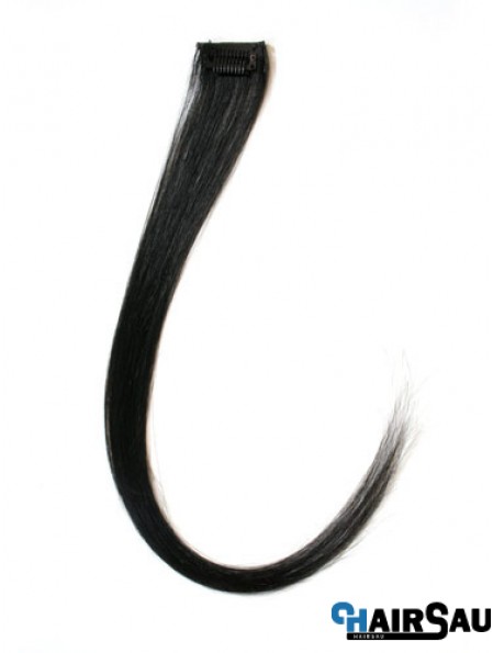 Exquisite Black Straight Remy Human Hair Clip In Hair Extensions