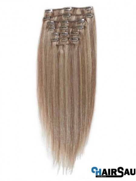 Great Blonde Straight Remy Human Hair Clip In Hair Extensions