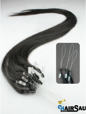 Convenient Black Straight Micro Loop Ring Hair Extensions