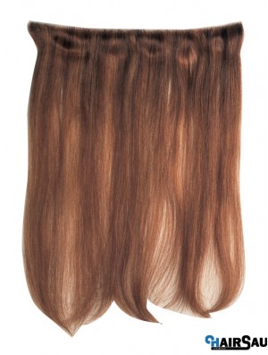 Straight Remy Human Hair Auburn Comfortable Weft Extensions