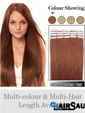 Auburn Straight Ideal Remy Human Hair Tape In Hair Extensions