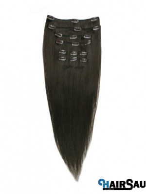 Good Black Straight Remy Human Hair Clip In Hair Extensions