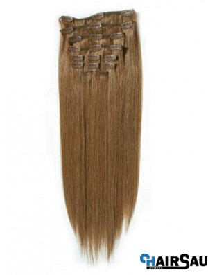 Fashionable Blonde Straight Remy Human Hair Clip In Hair Extensions