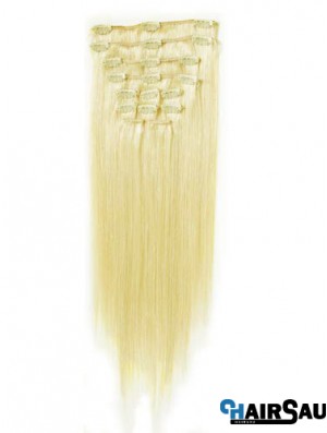 Perfect Blonde Straight Remy Human Hair Clip In Hair Extensions