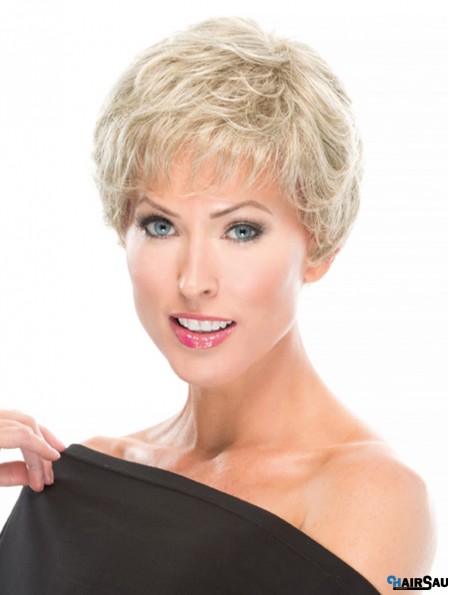 100% Hand-tied 4 inch Wavy Blonde Great Short Wigs