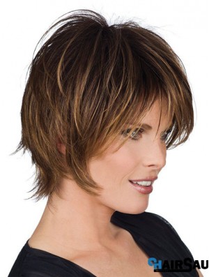 Real Human Hair Wigs Layered Cut Short Length