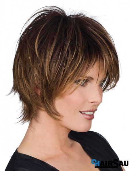 Real Human Hair Wigs Layered Cut Short Length