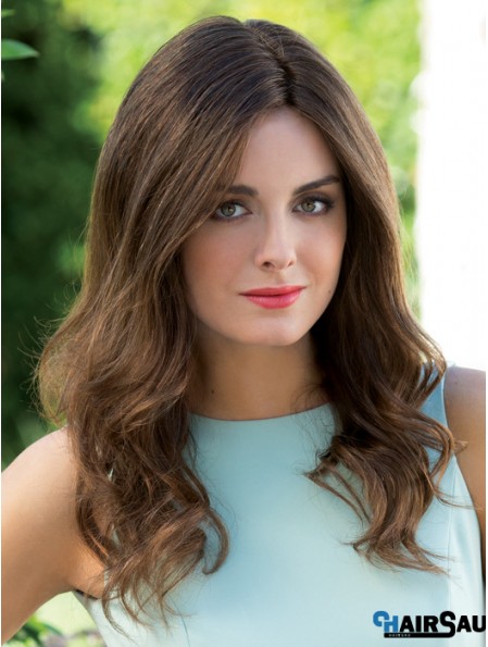 Long Wavy Layered Brown Soft 100% Hand-tied Wigs