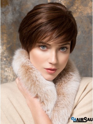 Short Straight Boycuts Auburn Designed 100% Hand-tied Wigs