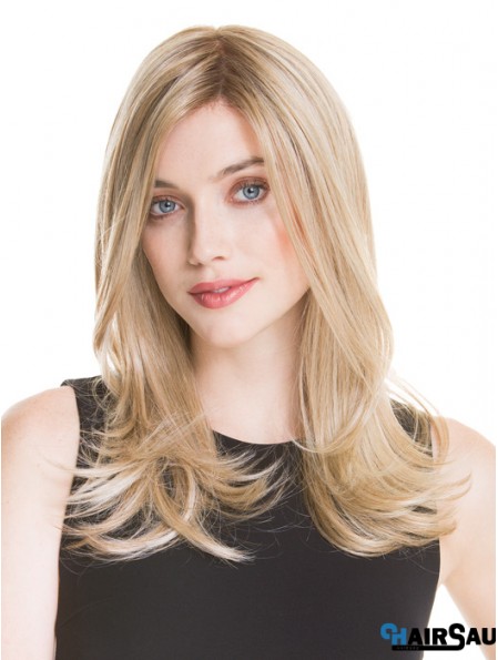 Monofilament Long Blonde Wig UK 100% Hand Tied Straight Style