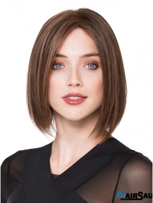 Bob Human Hair Wigs Brown Color Chin Length Bobs Cut