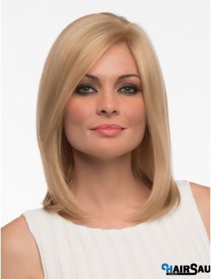 Straight Human Hair Straight Style Shoulder Length Blonde Color