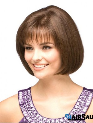 Human Hair Women Bob Wigs Auburn Color