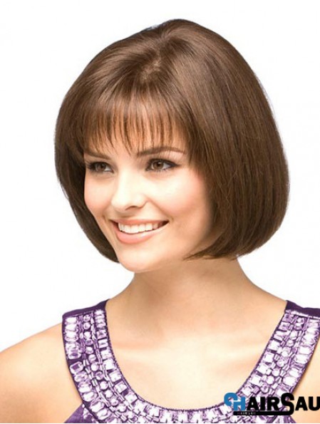 Human Hair Women Bob Wigs Auburn Color