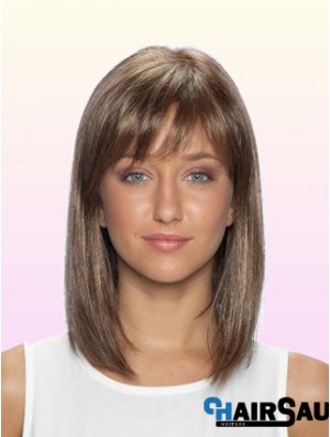 Glueless Human Hair Lace Front Wigs With Bangs