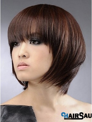 Chin Length Straight Bobs Capless Synthetic Wigs Bob Style