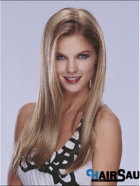 Half Blonde Wig Lace Front Long Length Straight Style