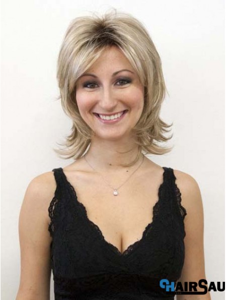 Blonde Wig Synthetic Wigs Layered Cut Straight Style