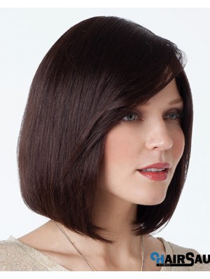 Beautiful Bob Wigs With Capless Auburn Color Chin Length With Full Bangs