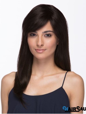 Brazilian Wigs Human Hair Long Length Brown Color With Bangs