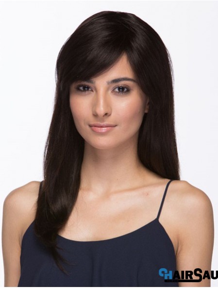 Brazilian Wigs Human Hair Long Length Brown Color With Bangs