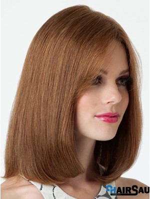 Top Lace Front Straight Shoulder Length Remy Human Lace Wigs 