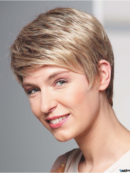 Human Hair Wigs Blonde Full Wig Boycuts Cropped Length Wavy Style