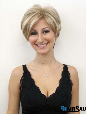 Blonde Wigs With Lace Front Mono Wavy Style Short Length Bob Human hair Wigs