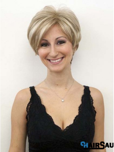 Blonde Wigs With Lace Front Mono Wavy Style Short Length Bob Human hair Wigs