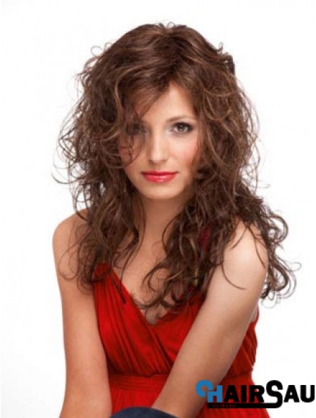 Curly Monofilament Wigs 100% Hand Tied Long Length Layered Cut