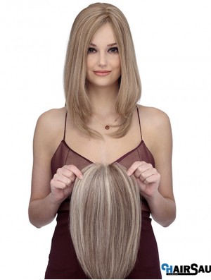 Shoulder Length Straight Without Bangs Cheap Blonde Lace Front Wigs