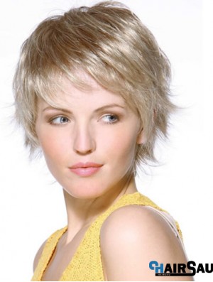  Designed Blonde Straight Chin Length Lace Front Wigs