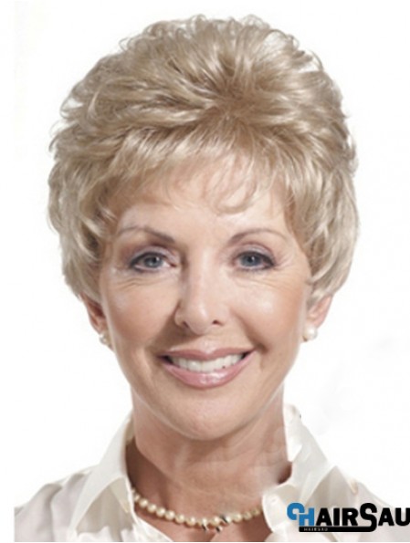 Real Hair Wigs For Older Women Cropped Length Auburn Color Classic Cuts