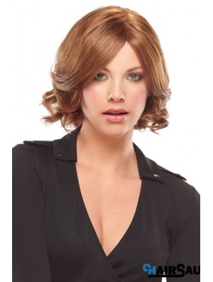 Chin Length Wavy Monofilament Auburn Ideal Bob Wigs