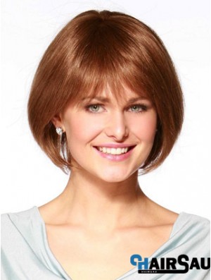 Chin Length Straight Monofilament Auburn Online Bob Wigs